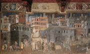 Ambrogio Lorenzetti Effects of Good Government in the City oil painting